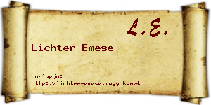 Lichter Emese névjegykártya